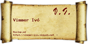 Vimmer Ivó névjegykártya